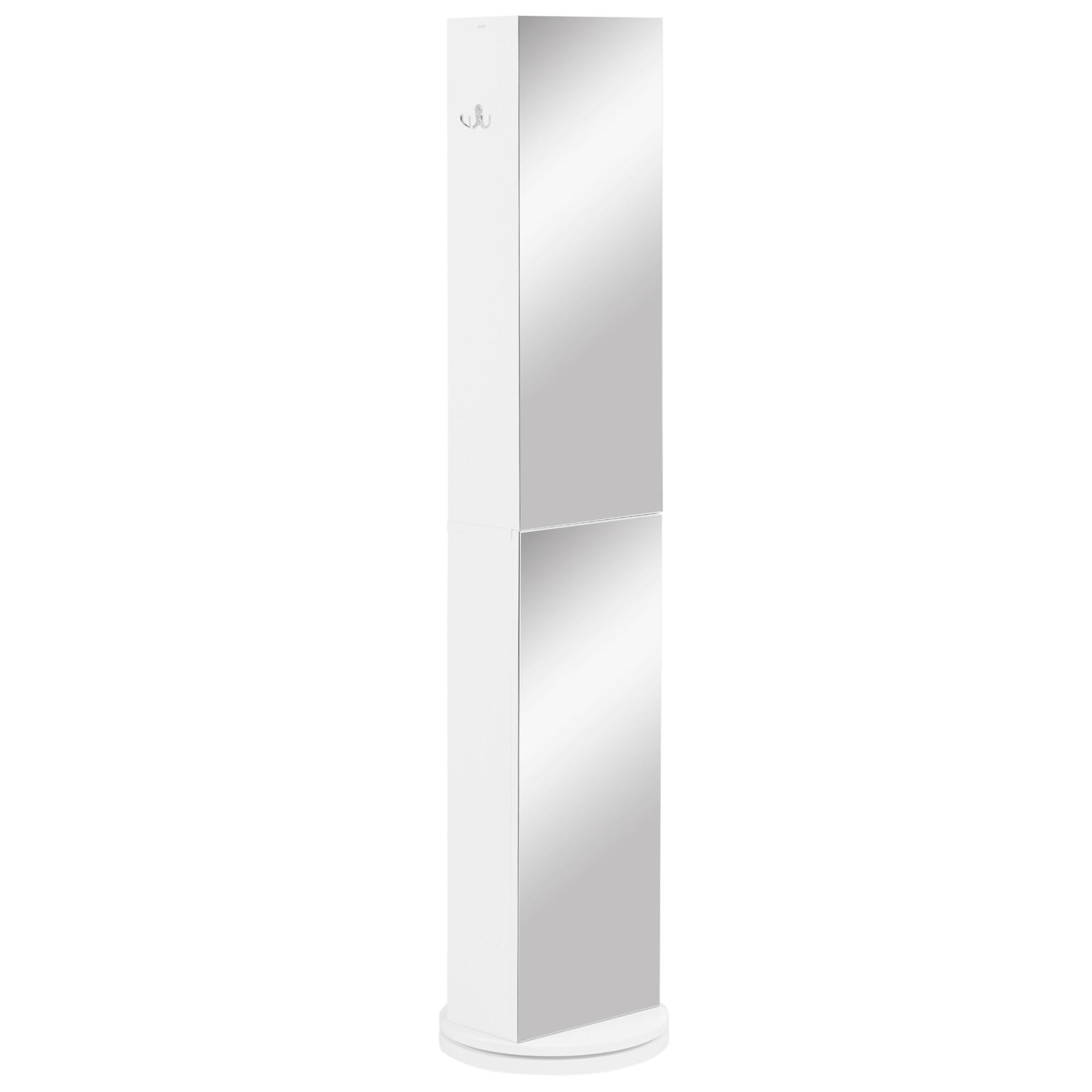 HOCHSCHRANK DE-12373 mit spiegel 36/36/171 cm Weiß - Weiß, Holzwerkstoff (36/171/36cm) - ComfortXL