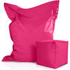 XXL-SITZSACK + Pouf 2er Set - 140x180cm - Pink, Textil (140/25/180cm) - Green Bean