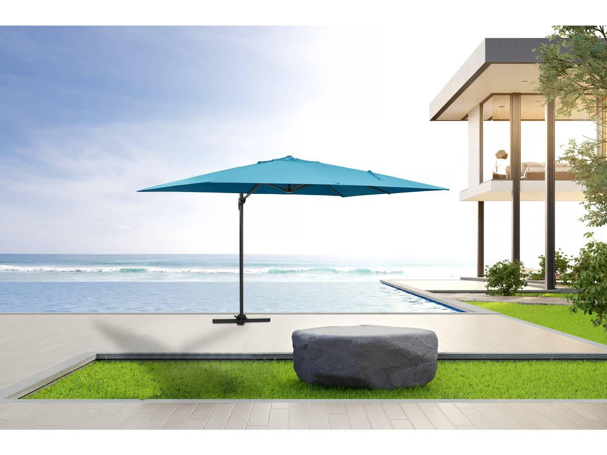 SONNENSCHIRM sun 4 Blau - Blau, Metall (400/300cm) - Habitat Garten