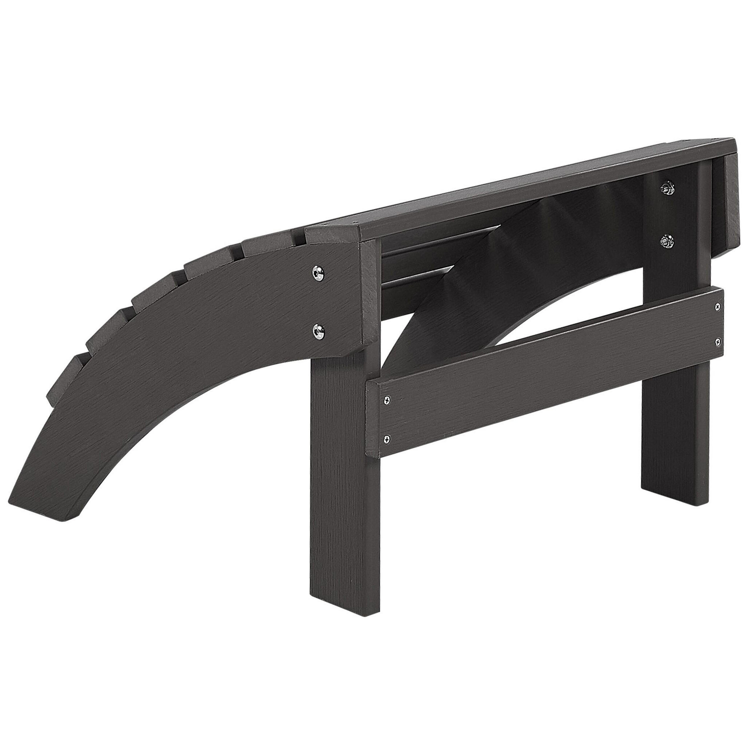 FUSSHOCKER Kunstholz dunkelgrau Adirondack - Grau, Kunststoff (50/34/43cm) - Beliani