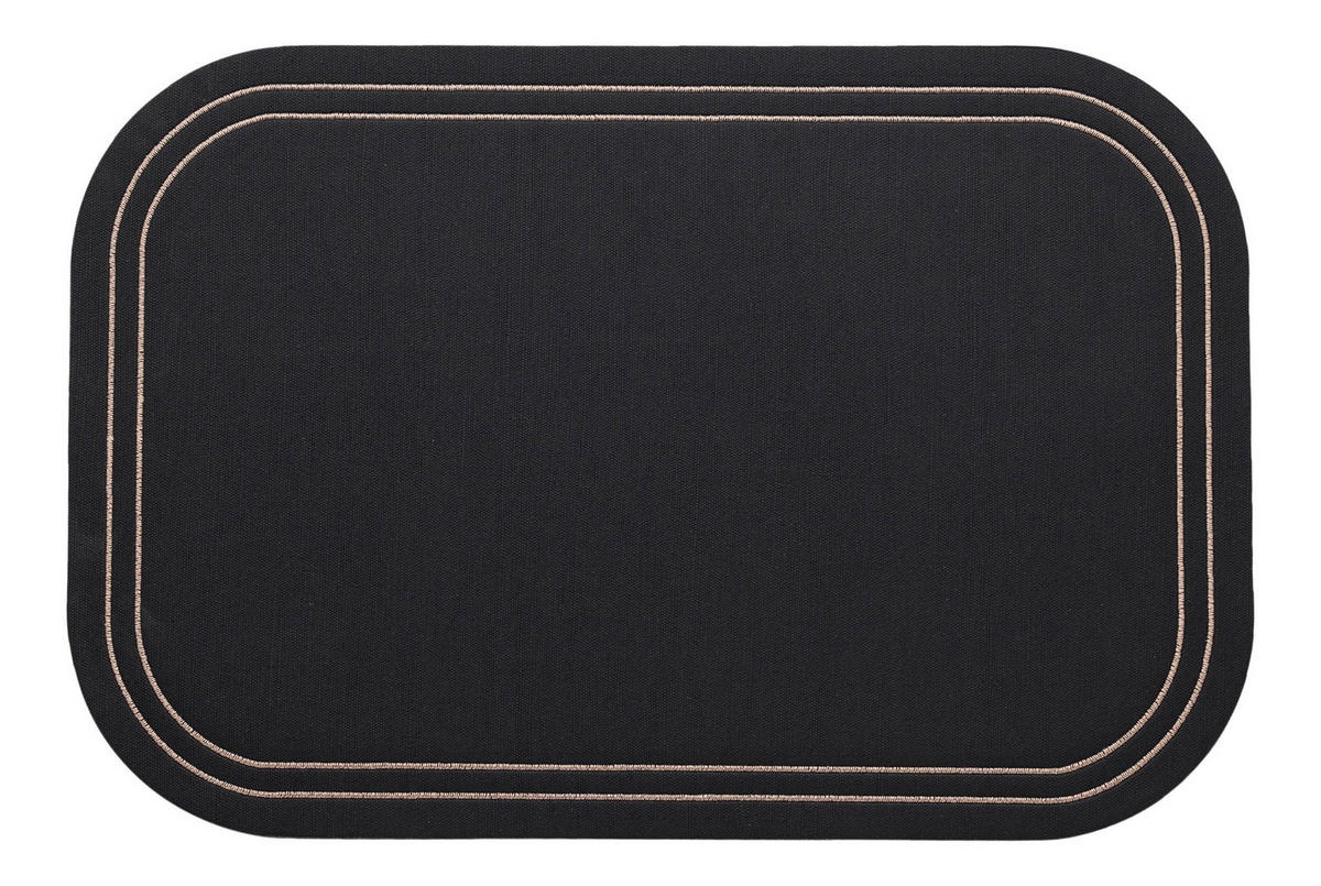 DEKORATIVES TISCHSET Ritera - Schwarz, Kunststoff (30/45/1cm) - home&you