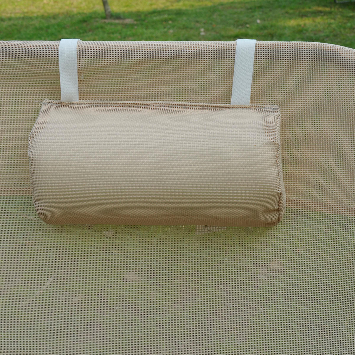 SONNENLIEGE Set aus 2 klappbaren mit 4-fach verstellbarer Rückenlehne, Beige - Beige, Metall (56/86/137cm) - Vallsero