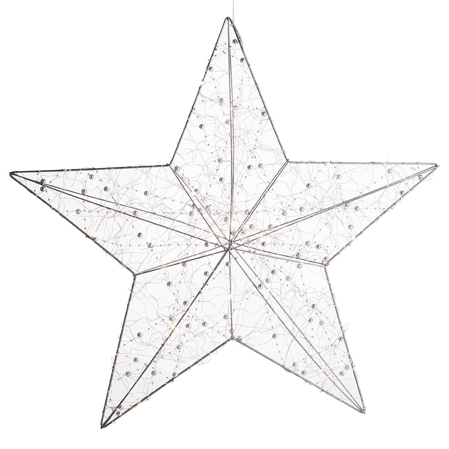 LED-STERN Shining Star - Silberfarben, Metall (8/58/58cm) - Butlers