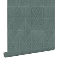 TAPETE Origami-Muster 53 cm x 10.05 m - Türkis, Papier (53/1000cm) - ESTAhome