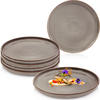 SPEISETELLER SET KAIRO GRAPHIT - 6 teilig aus Steingut - Braun, Keramik (35cm) - Sänger