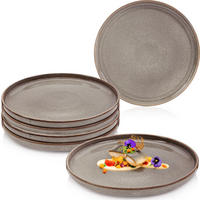 SPEISETELLER SET KAIRO GRAPHIT - 6 teilig aus Steingut - Braun, Keramik (35cm) - Sänger