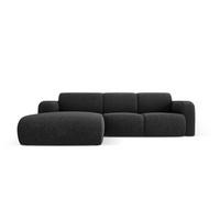 ECKSOFA links Molino aus Chenille-Stoff schwarz 4 Sitzplätze - Schwarz, Textil (170/250cm) - Micadoni