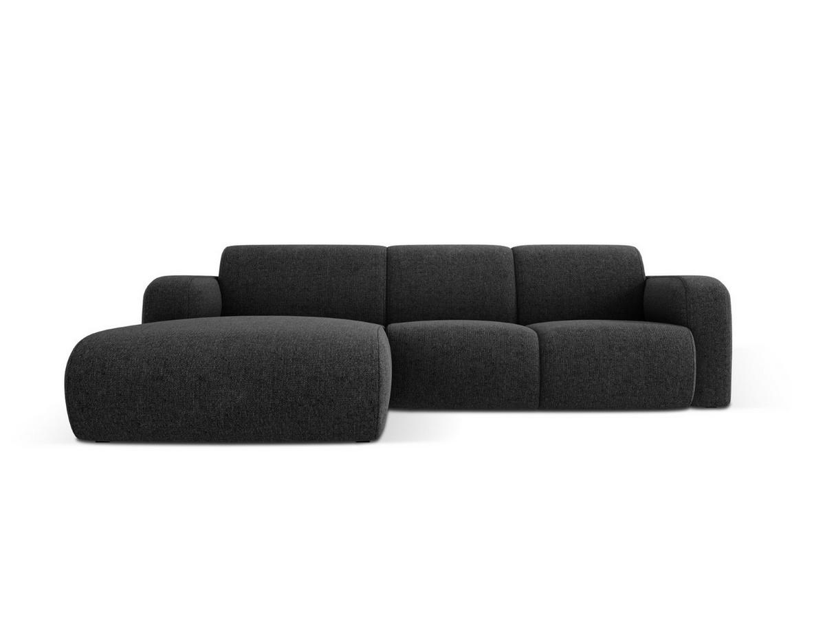 ECKSOFA links Molino aus Chenille-Stoff schwarz 4 Sitzplätze - Schwarz, Textil (170/250cm) - Micadoni