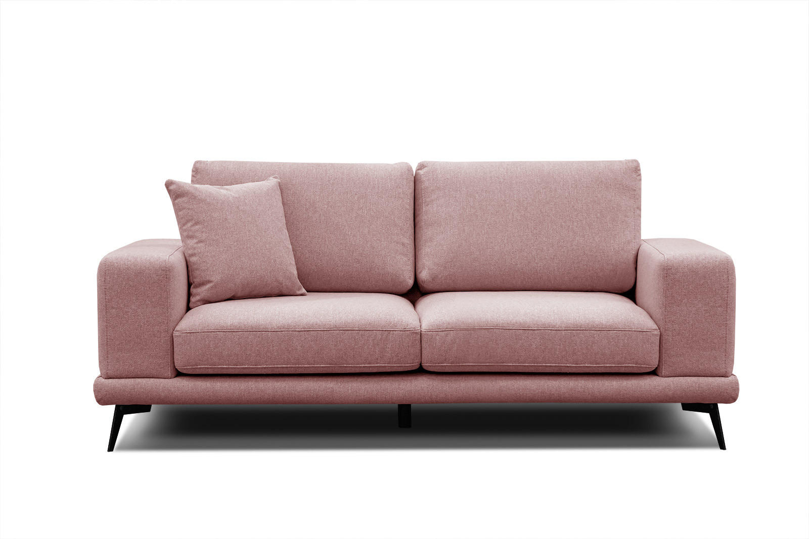SOFA MEDIOLANE 2,5-Sitzer, hellrot - Hellrot, Holzwerkstoff/Textil (203/87/96cm) - Courtois Laville
