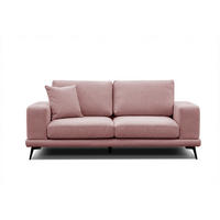 SOFA MEDIOLANE 2,5-Sitzer, hellrot - Hellrot, Holzwerkstoff/Textil (203/87/96cm) - Courtois Laville