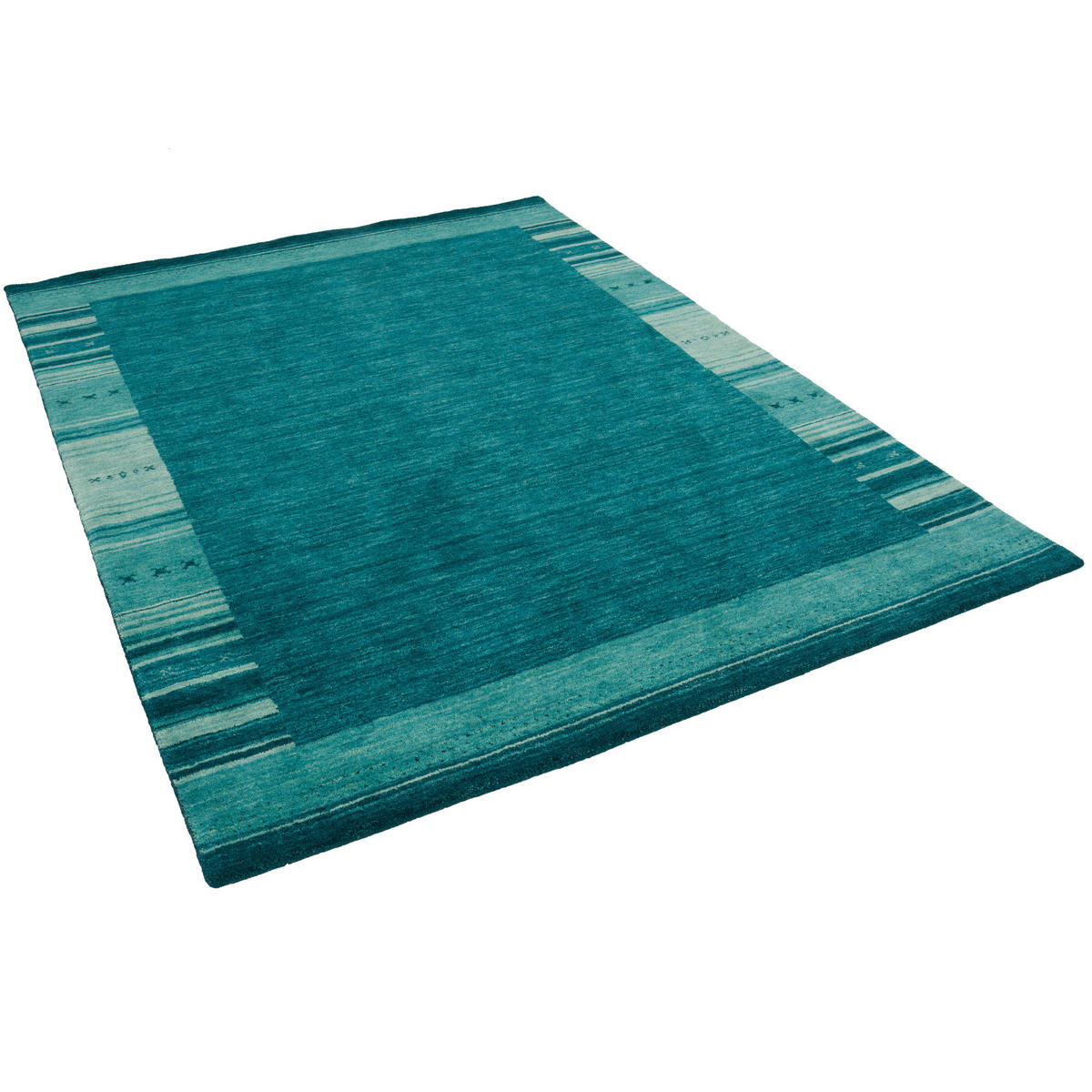 NATUR WOLLE TEPPICH GABBEH ESTA - Petrol, Textil (70/140cm) - Pergamon