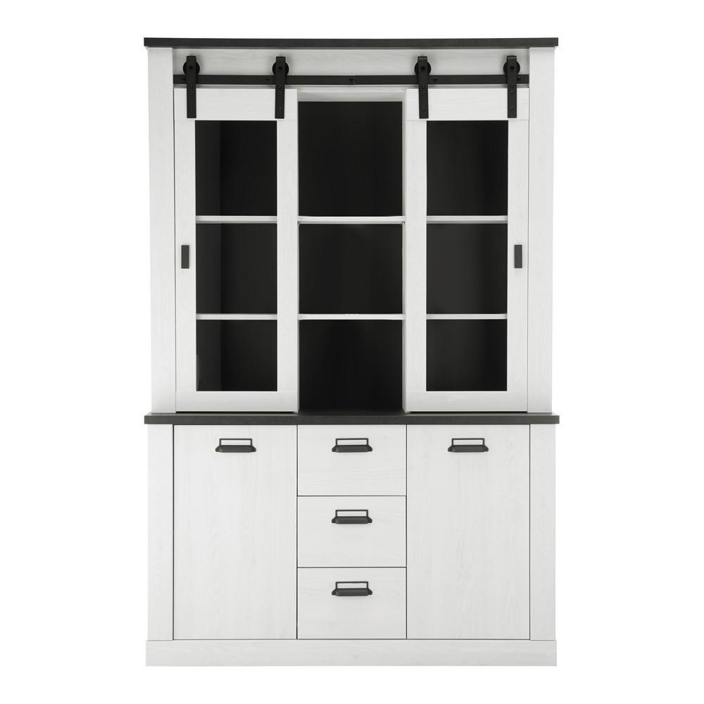 BUFFET Shelton-61 - Weiß, Holzwerkstoff (133/201/38cm) - Lomado