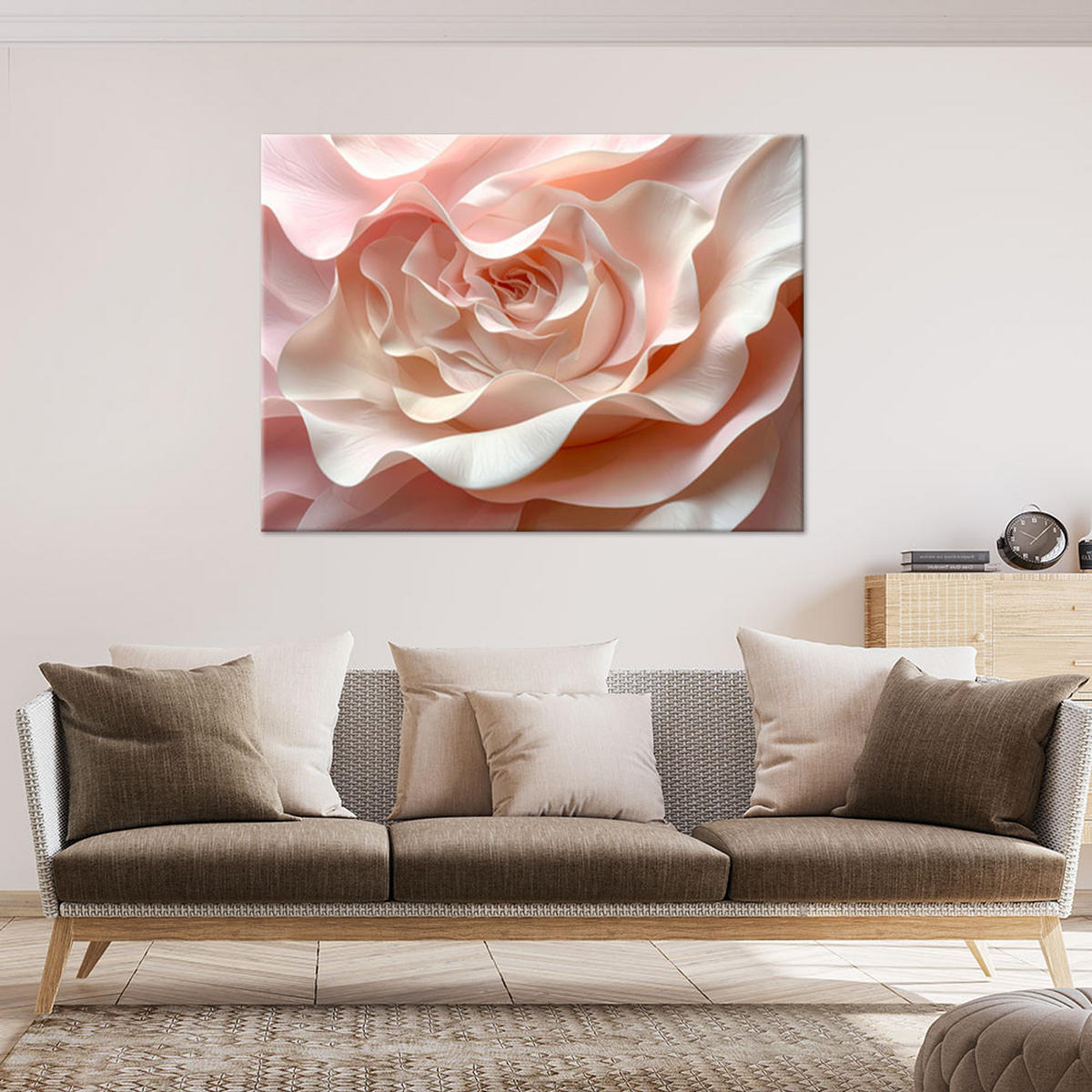 BILD auf Leinwand, Zarte rosa Rose - Rosa, Textil (120/80cm) - Feeby