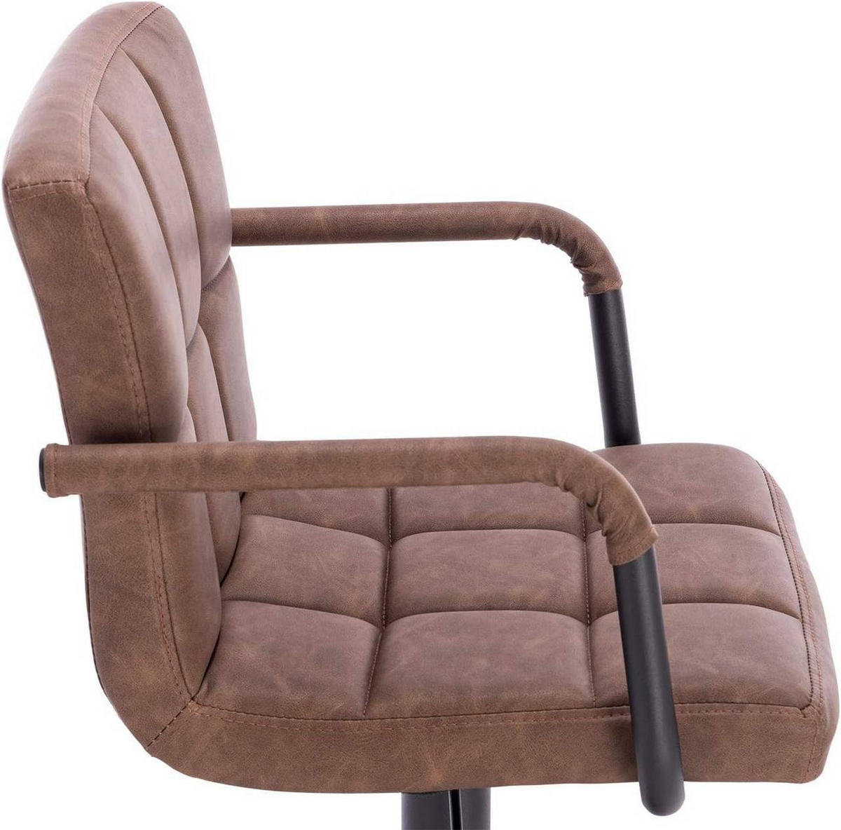 BARHOCKER drehbar, Antiklederoptik, Dunkelbraun - Dunkelbraun/Schwarz, Textil/Metall (51/90/37cm) - Woltu