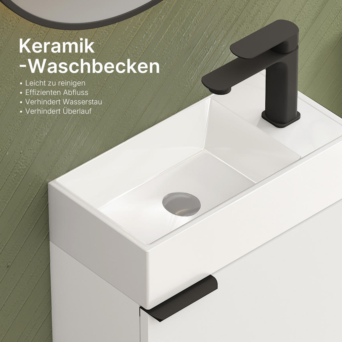 WASCHTISCHKOMBI Weiß 41,7/24/64,6 cm - Weiß, Holzwerkstoff (41.7/64.6/24cm) - EMKE