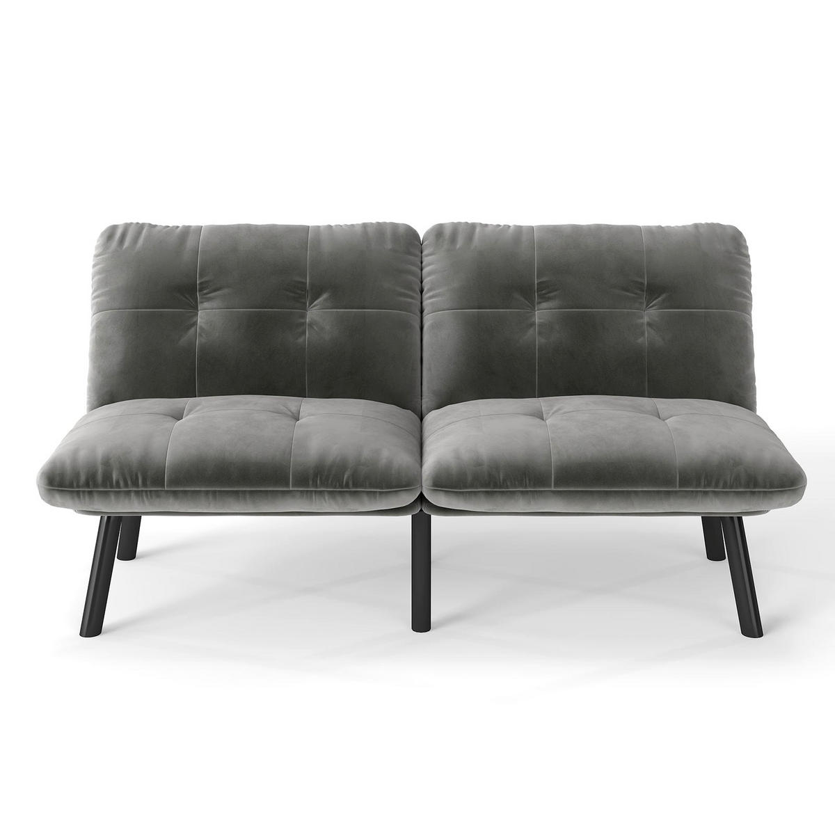SCHLAFSOFA/SCHLAFSOFA aus Samtstoff, Grau - Grau, Textil (81/78/160cm) - Urban Meuble