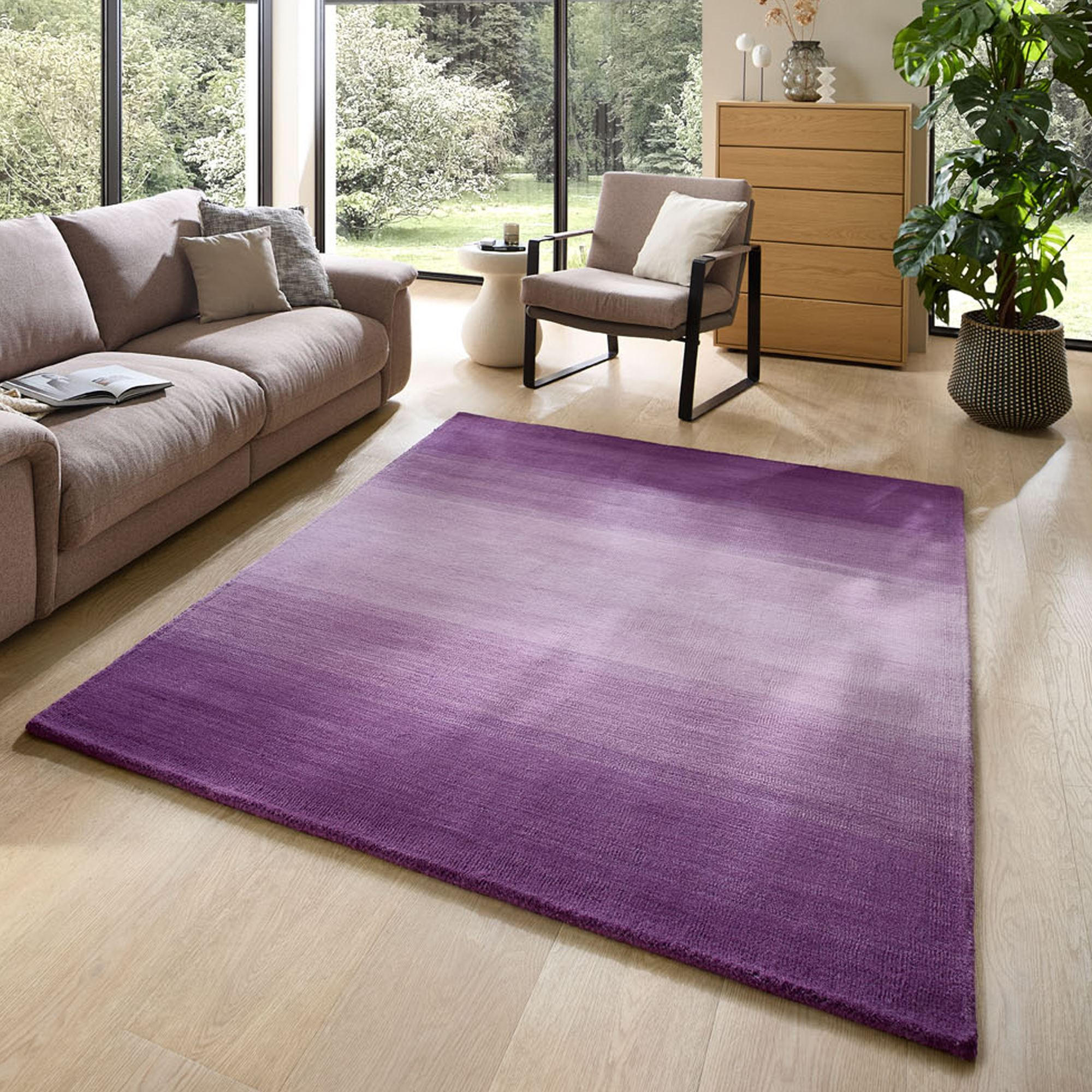 TUFTTEPPICH Wool Comfort 60x90 cm - Violett, Textil (60/90cm) - THEKO