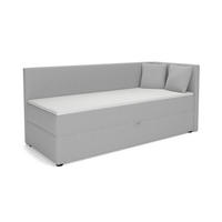 BOXBETT NEVY 90/200 in Stoff Dunkelgrau H4 rechts - Dunkelgrau, Holz/Holzwerkstoff (90/200cm) - Deine Möbel 24