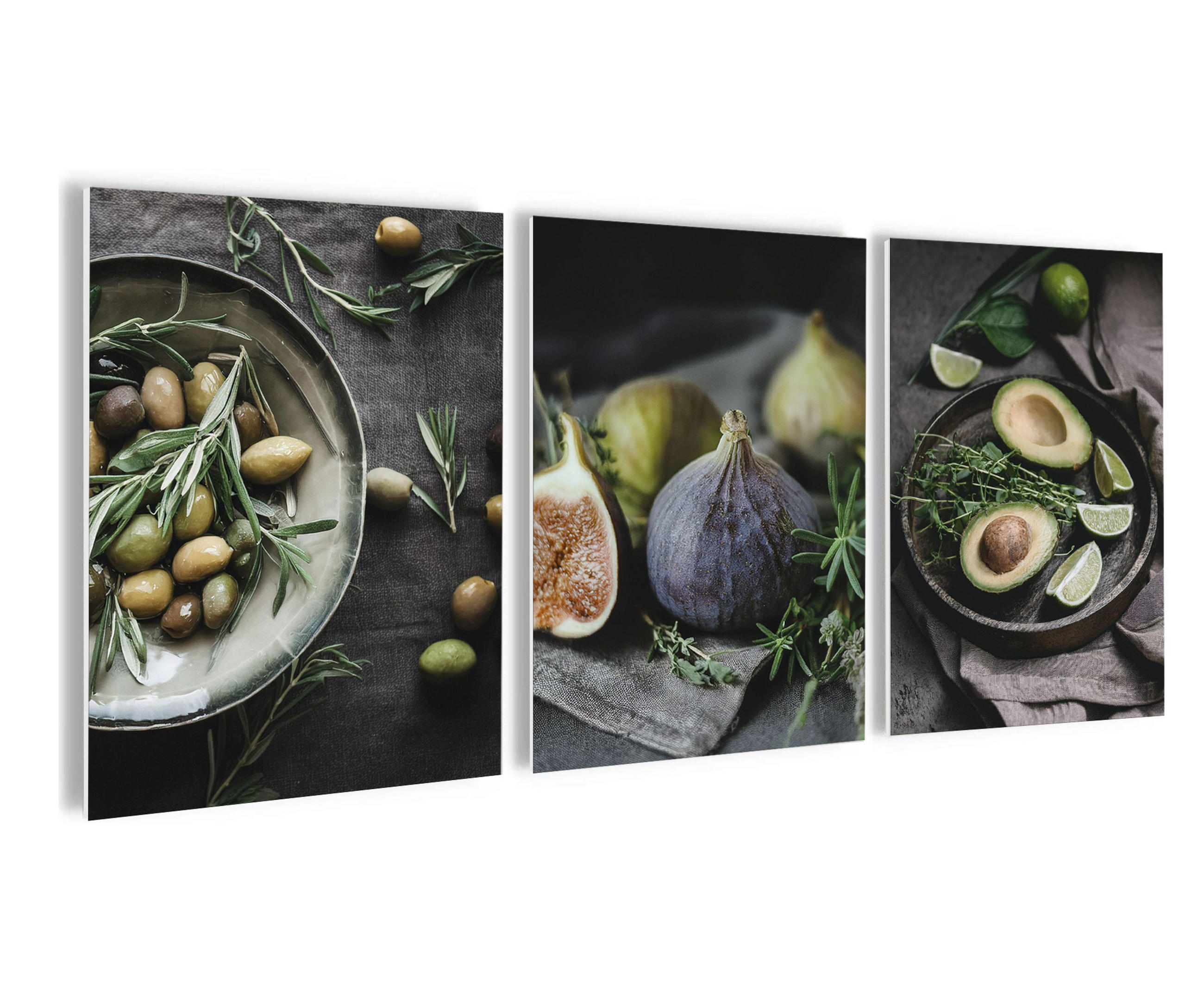 BILDERSET 3er-Set 30x40 cm Küche Essen - Anthrazit, Kunststoff (30/40cm) - artissimo