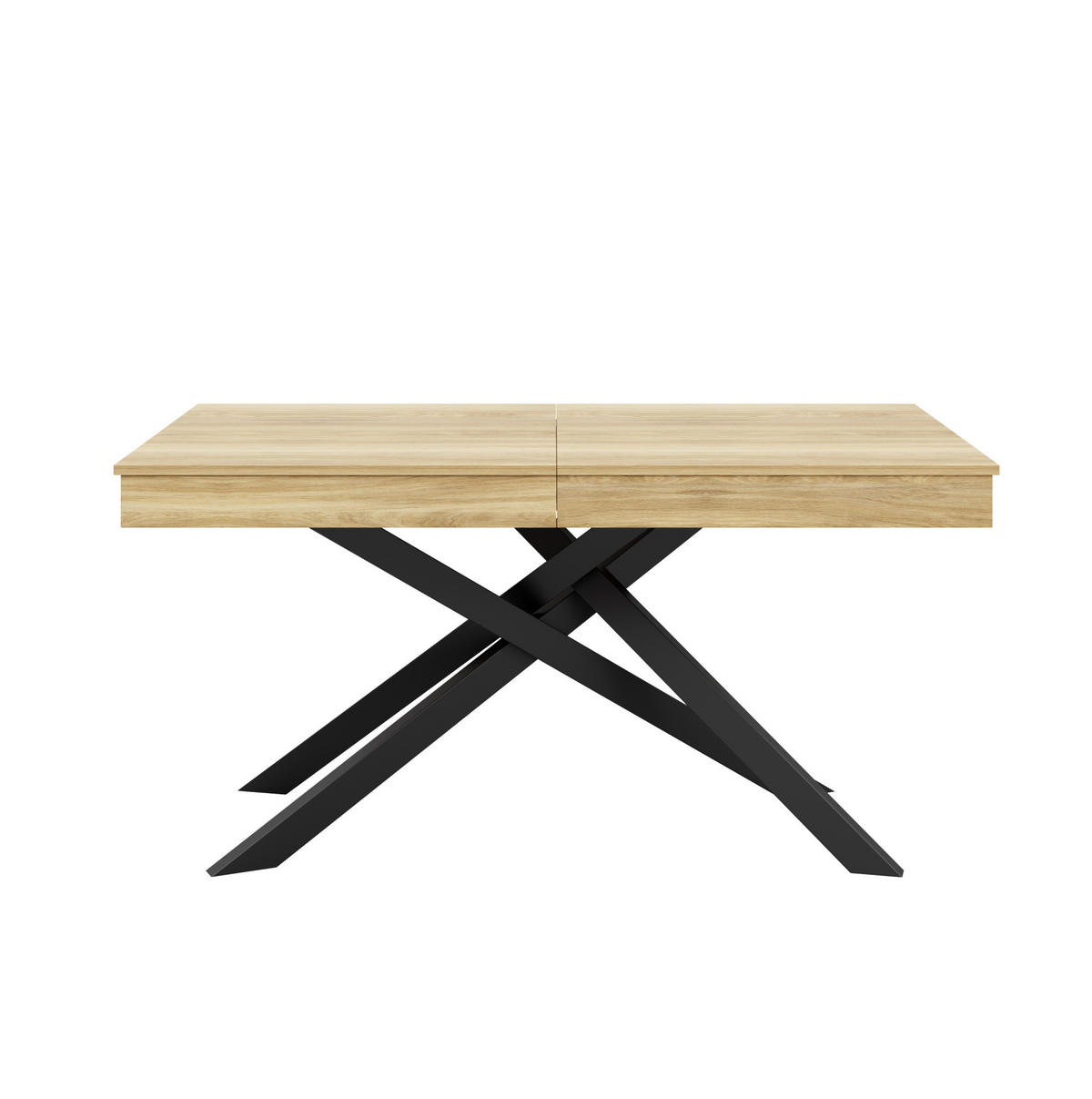 ESSTISCH aus MDF 180x80x76 cm Eichefarben ausziehbar mit 93 mm starker Tischplatte und Kreuzgestell - Eichefarben, Holzwerkstoff (180/80/76cm) - Modfu
