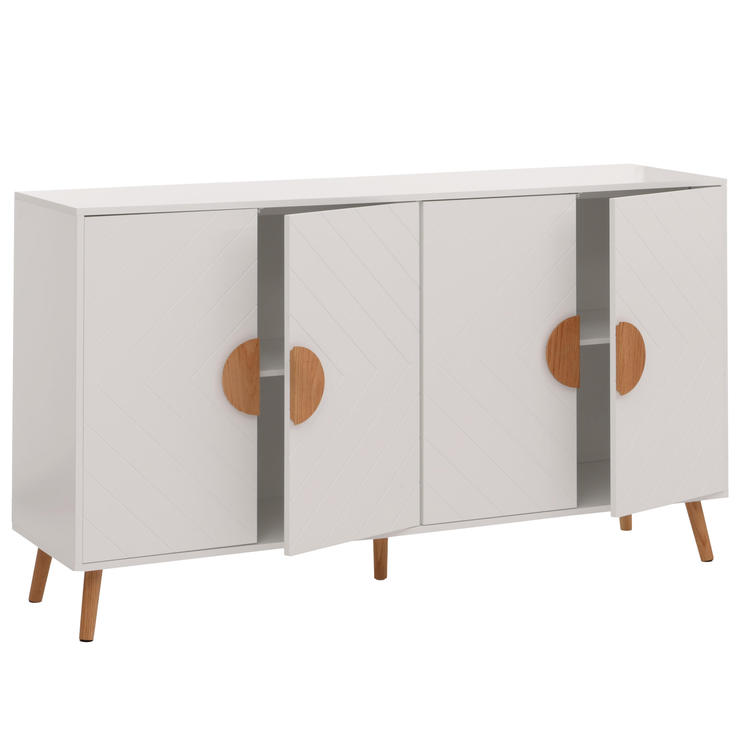 SIDEBOARD Weiß - Weiß, Holz (150/88/40cm) - MCW