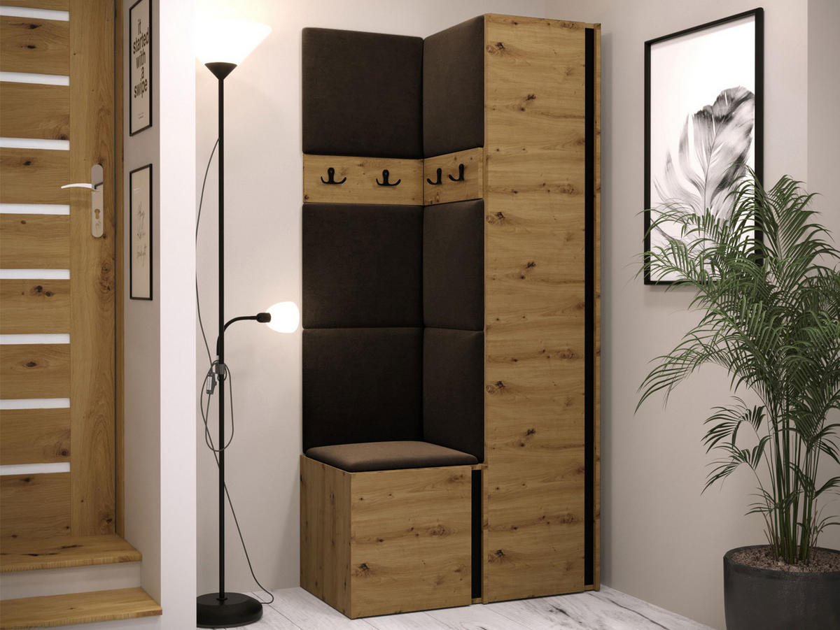 GARDEROBEN-SET Orion XXIV - Eiche Artisan/Braun, Holzwerkstoff/Kunststoff (82/186/46cm) - MIRJAN24