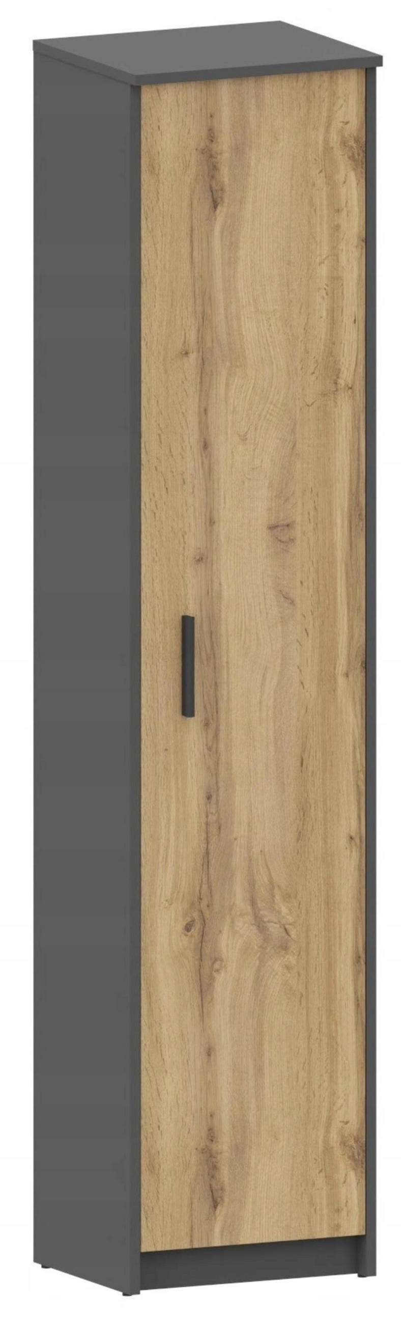 HOCHREGAL BODO R40Z Anthrazit-Wotan Eiche 40/35/182 cm - Anthrazit/Eiche Wotan, Holzwerkstoff (40/182/35cm) - Matkam Möbel