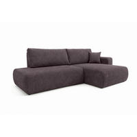ECKSOFA Mit Schlaffunktion Und Bettkasten, Cordstoff Poso, Dunkelgrau, Rechts, OPEN XL - Dunkelgrau, Holz (262/145cm) - Kaiser Möbel