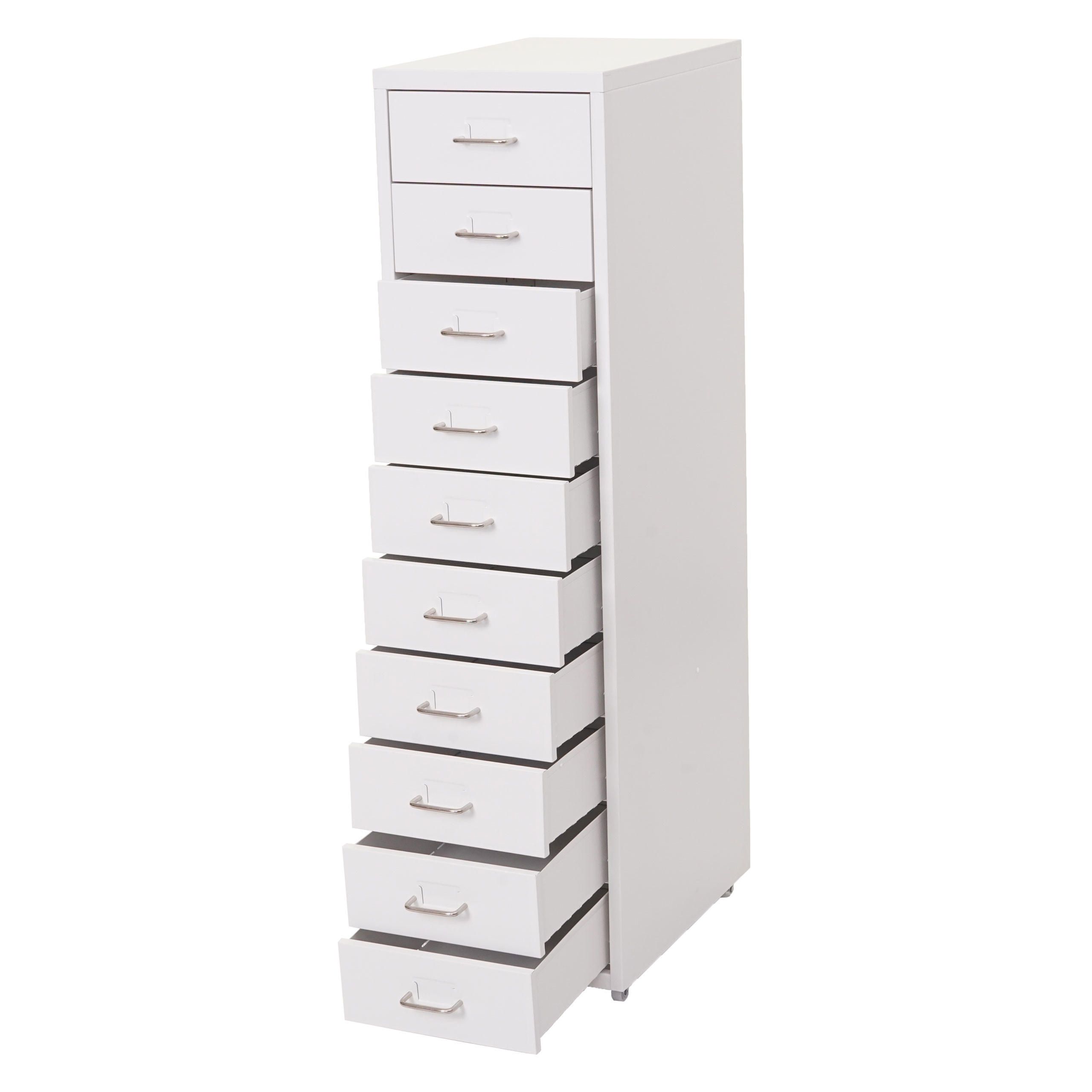 ROLLCONTAINER Housten 110x28x41cm 10 Schubladen Weiß - Weiß, Metall (28/110/41cm) - PROREGAL