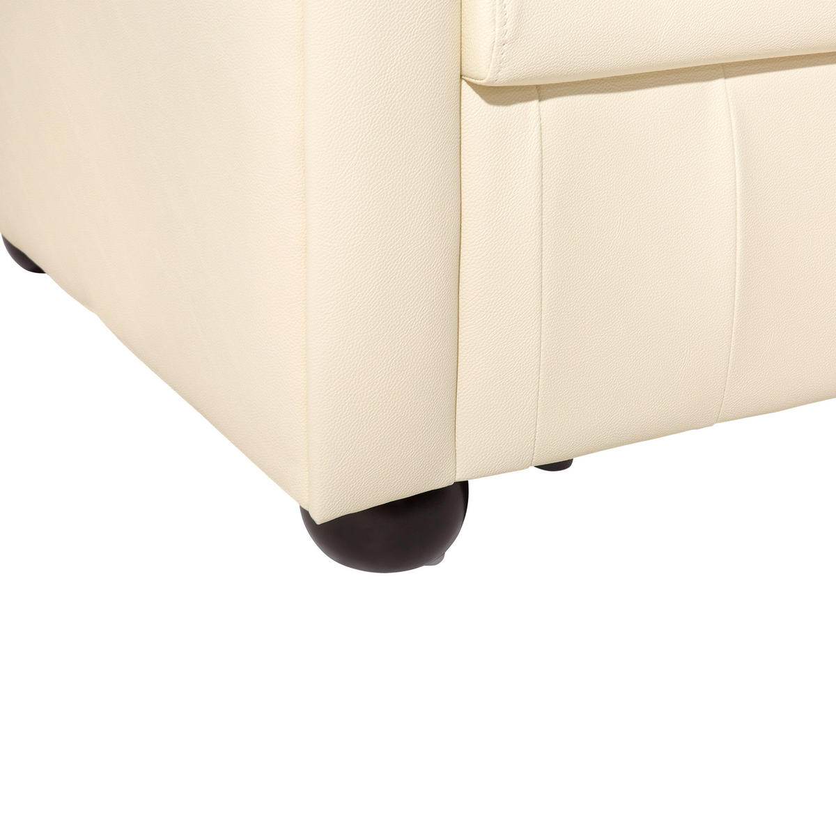 SOFA Leder Creme Chesterfield - Beige, Leder/Fell (195/70/75cm) - Beliani