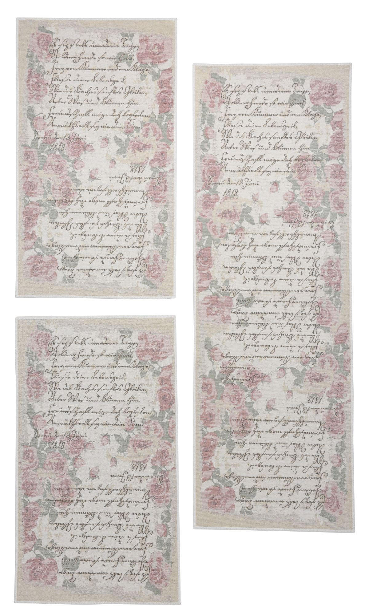 FALCHWEBTEPPICH Flomi Paris Bettumrandung 70x440 cm - Rosa, Textil (70/440cm) - THEKO