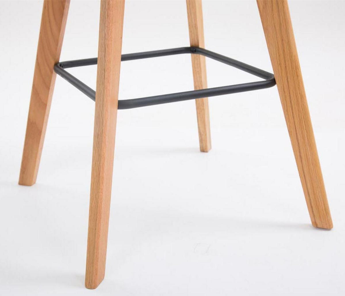 BARHOCKER 2er Set Kunststoff grau - Eukalyptusholzfarben/Grau, Holz/Kunststoff (48/112/56cm) - CLP