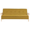 3-SITZER-SCHLAFSOFA senfgelb Tjorn - Hellbraun/Gelb, Textil (204/84/67cm) - Beliani