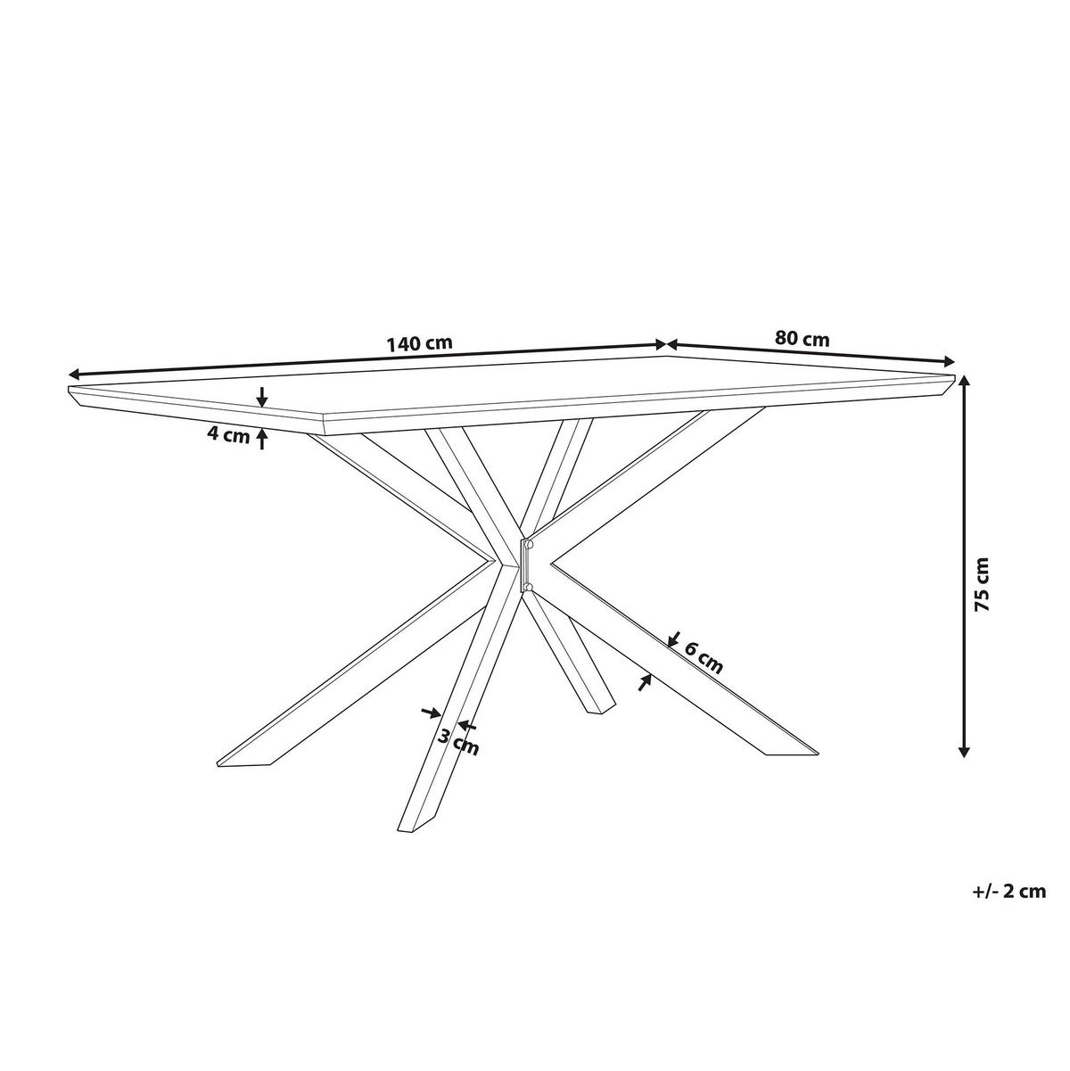 ESSTISCH 140/80/75 cm Hellgrau Rechteckig Spectra - Grau, Holzwerkstoff (140/80/75cm) - Beliani