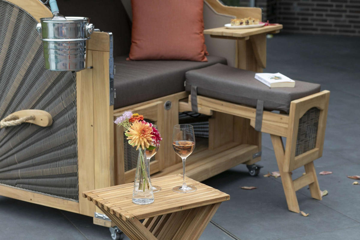 CHAMPAGNERKÜHLER für Strandkörbe - Silberfarben, Metall (23/21cm) - bene living