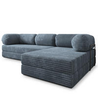 ROHOVÁ SEDAČKA ETERA modulární Boneless pohovka s funkcí spaní, šedá TILIA 85 - šedohnědá, textil (270/160cm) - MASSENO