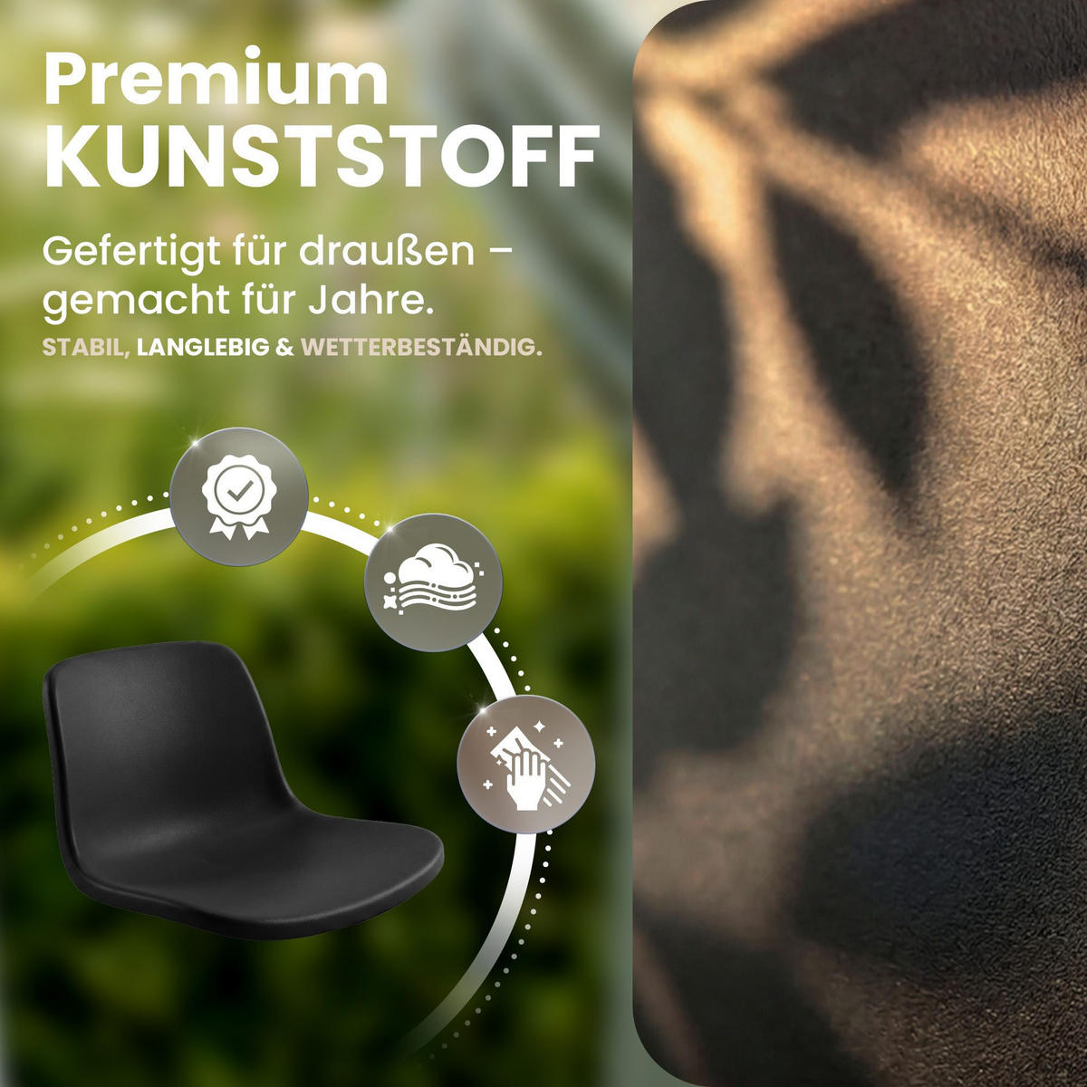 GARTENSITZGRUPPE 2 Kunststoff Schwarz - Schwarz, Kunststoff - CLP