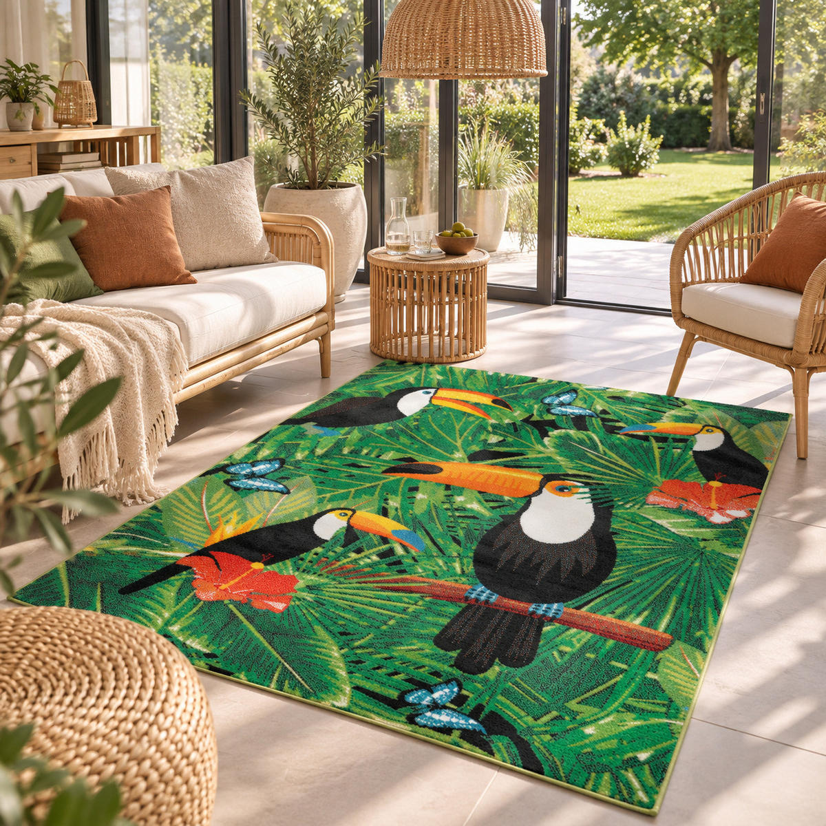 DESIGNER TEPPICH FARO TROPICAL TUKAN - Multicolor, Textil (160/230cm) - Pergamon