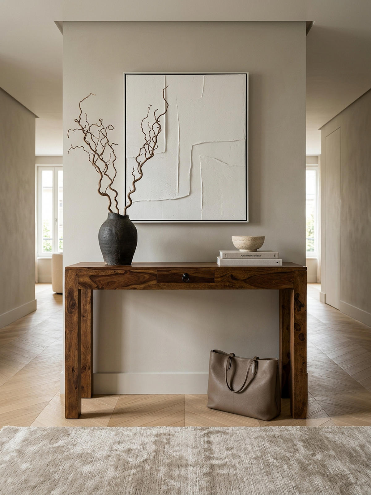 KONSOLENTISCH Akazienholz Schublade Landhausstil NAKO, Braun 120x40x70 cm - Braun, Holz/Metall (40/120/70cm) - KADIMA DESIGN