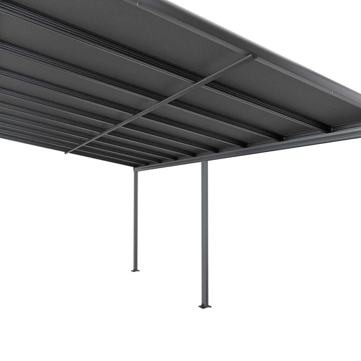 TERRASSENDACH Borneo Aluminium 5,5x3m dunkelgrau - Dunkelgrau, Metall (557/278/303cm) - Juskys