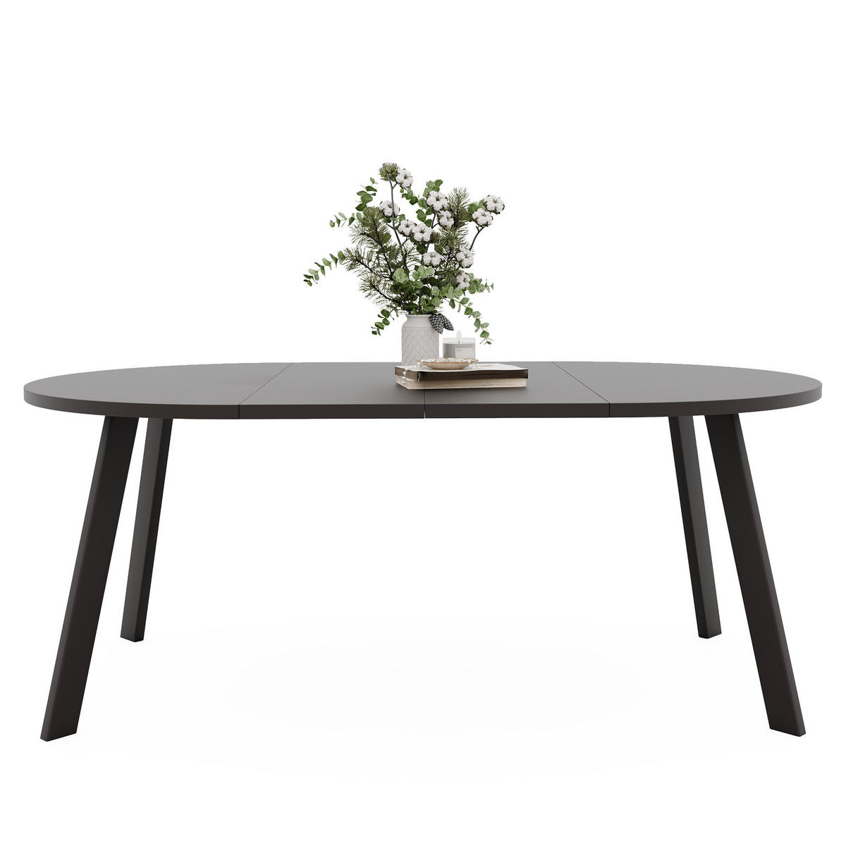 TISCH Schwarze Beine, MDF Tischplatte, Molet Schwarz - Schwarz, Holzwerkstoff (100/100/76cm) - Idohome