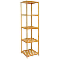 BADREGAL 38x39,5x162,5 cm mit 5 Fächern - Braun, Holz (39.5/162.5/38cm) - Dunedesign