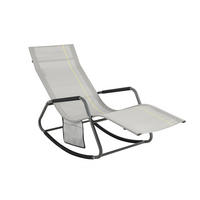 SONNENLIEGE Hellgrau - Hellgrau, Metall (145/85/57cm) - SoBuy