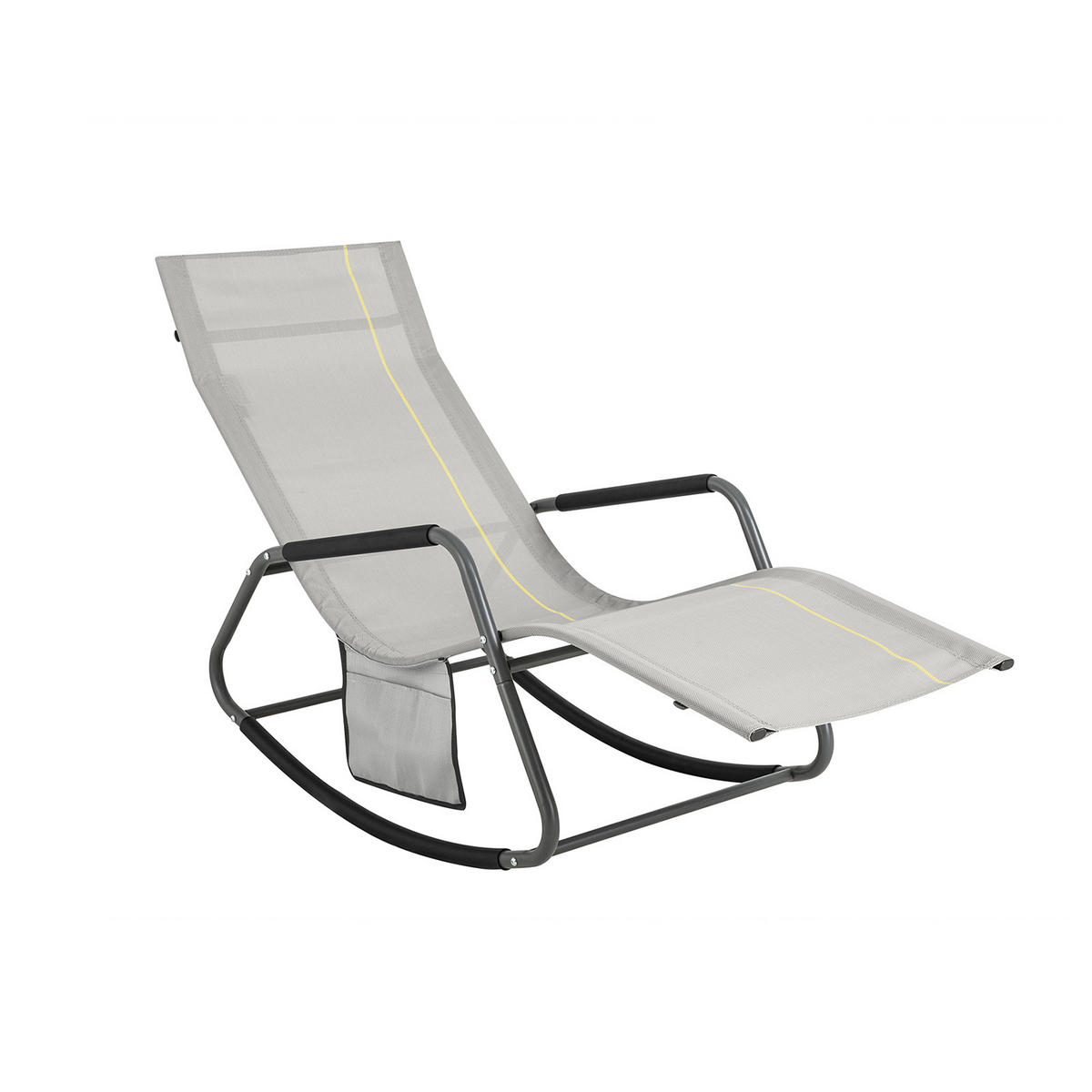 SONNENLIEGE Hellgrau - Hellgrau, Metall (145/85/57cm) - SoBuy