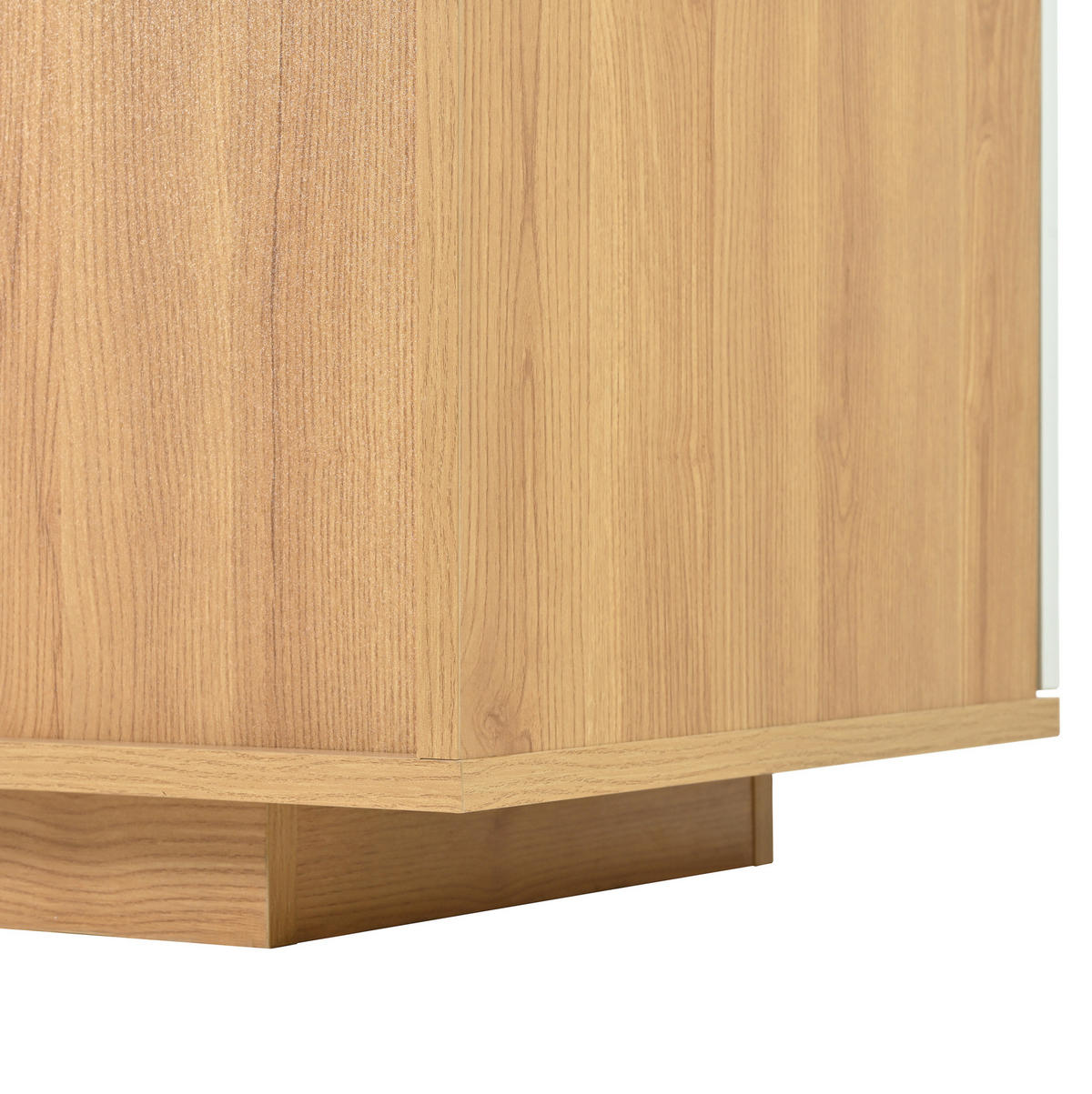 SIDEBOARD aus MDF 160x40x77 cm Holzfarbe/Weiß mit LED-Beleuchtung und 4 Schubladen - Naturfarben, Holzwerkstoff (160/77/40cm) - IVMEU