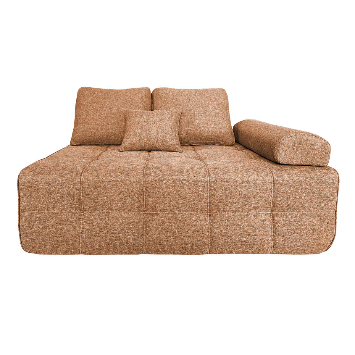 LINKER SESSEL, Terrakotta - Braun, Textil (140/65/112cm) - Oviala