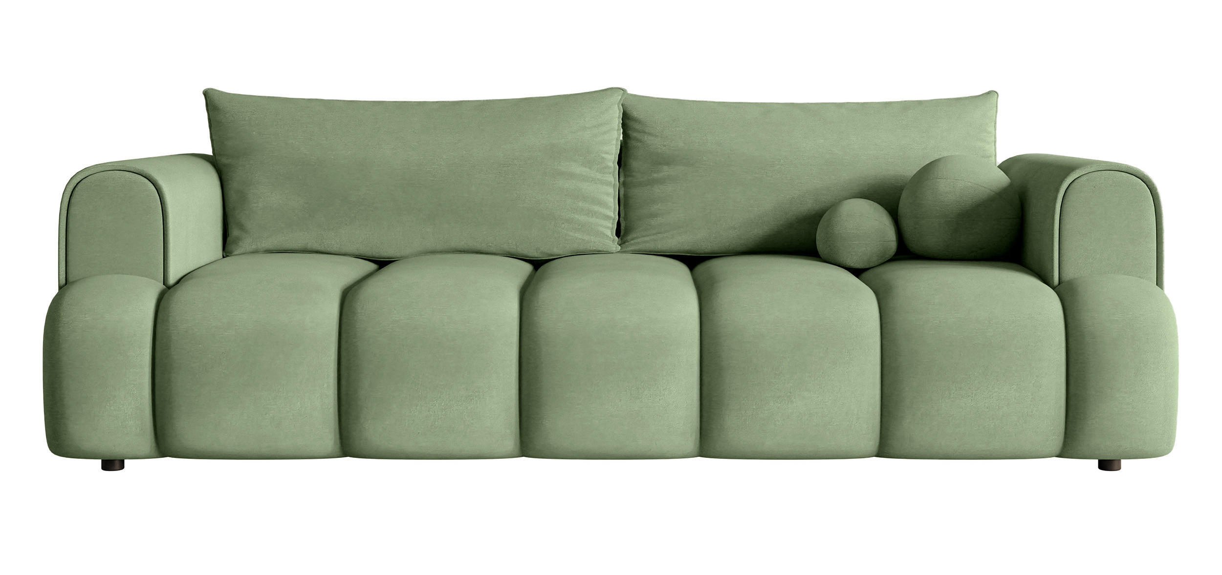 SCHLAFSOFA Dandelino Eukalyptusgrün Velours - Schwarz/Grün, Kunststoff/Textil (250/90/112cm) - Selsey