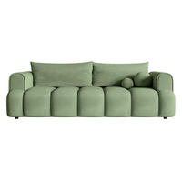 SCHLAFSOFA Dandelino Eukalyptusgrün Velours - Schwarz/Grün, Kunststoff/Textil (250/90/112cm) - Selsey