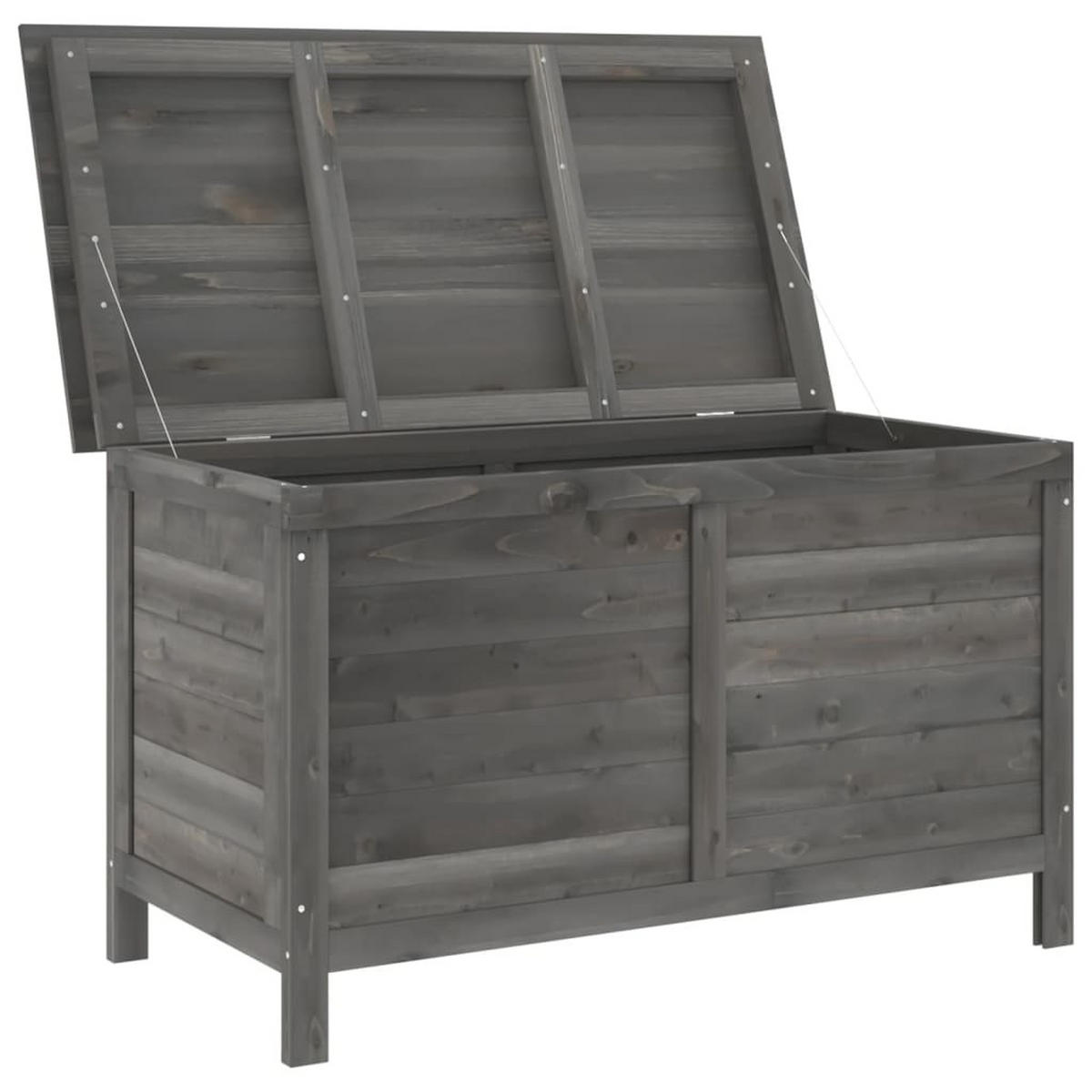GARTENTRUHE Anthrazit 99x49,5x58,5 cm Massivholz Tanne - Anthrazit, Holzwerkstoff (99/58.5/49.5cm) - furnicato