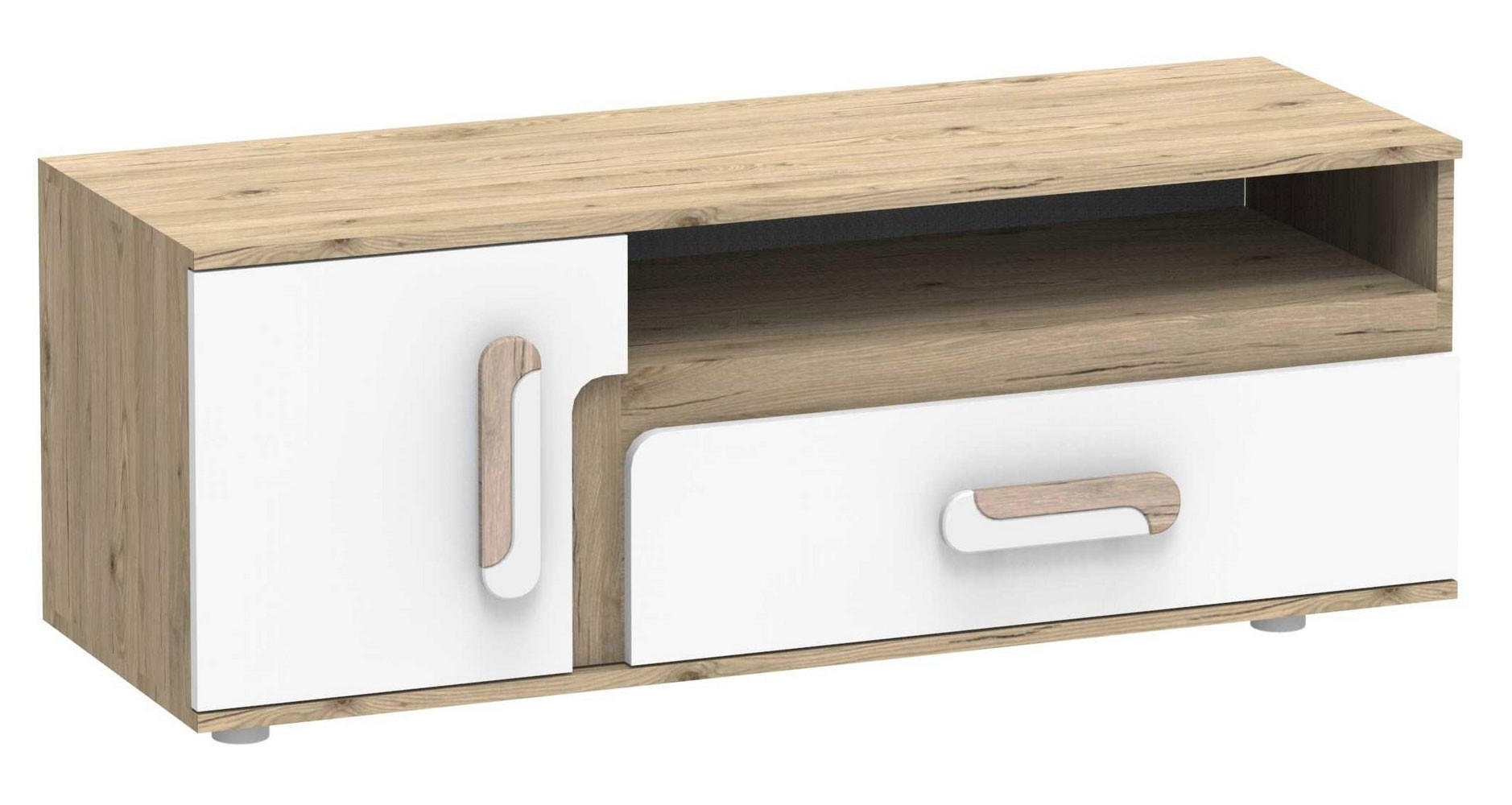 LOWBOARD Apetito Eiche hell / weiß 120 / 40 / 42cm - Eichefarben/Weiß, Holz/Holzwerkstoff (120/42/40cm) - Feldmann-Wohnen